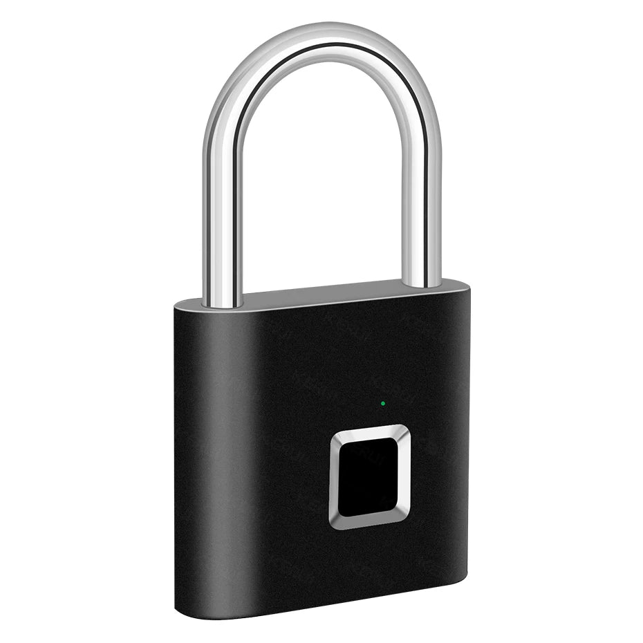 KERUI Smart Fingerprint Padlock Waterproof Zinc Alloy Biometric Padlocks With Built-in Rechargeable Battery Door Lock