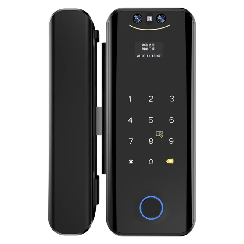 ABAC-Tuya Smart Locks 3D With WIFI Camera For Glass Door-Fingerprint Face Recognition Card Password Biometric Key App Unlock