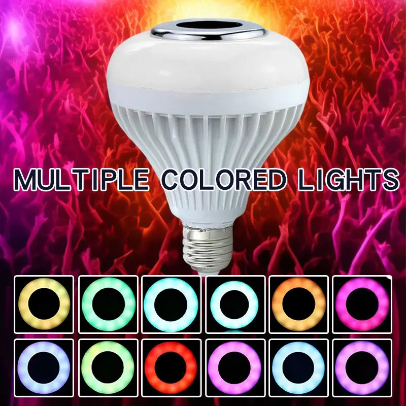 RGB Smart Bluetooth Speaker Music Bulb Colorful Stage Light Bulb With Remote Control E27  Led Dimmable Bulb For Home Party