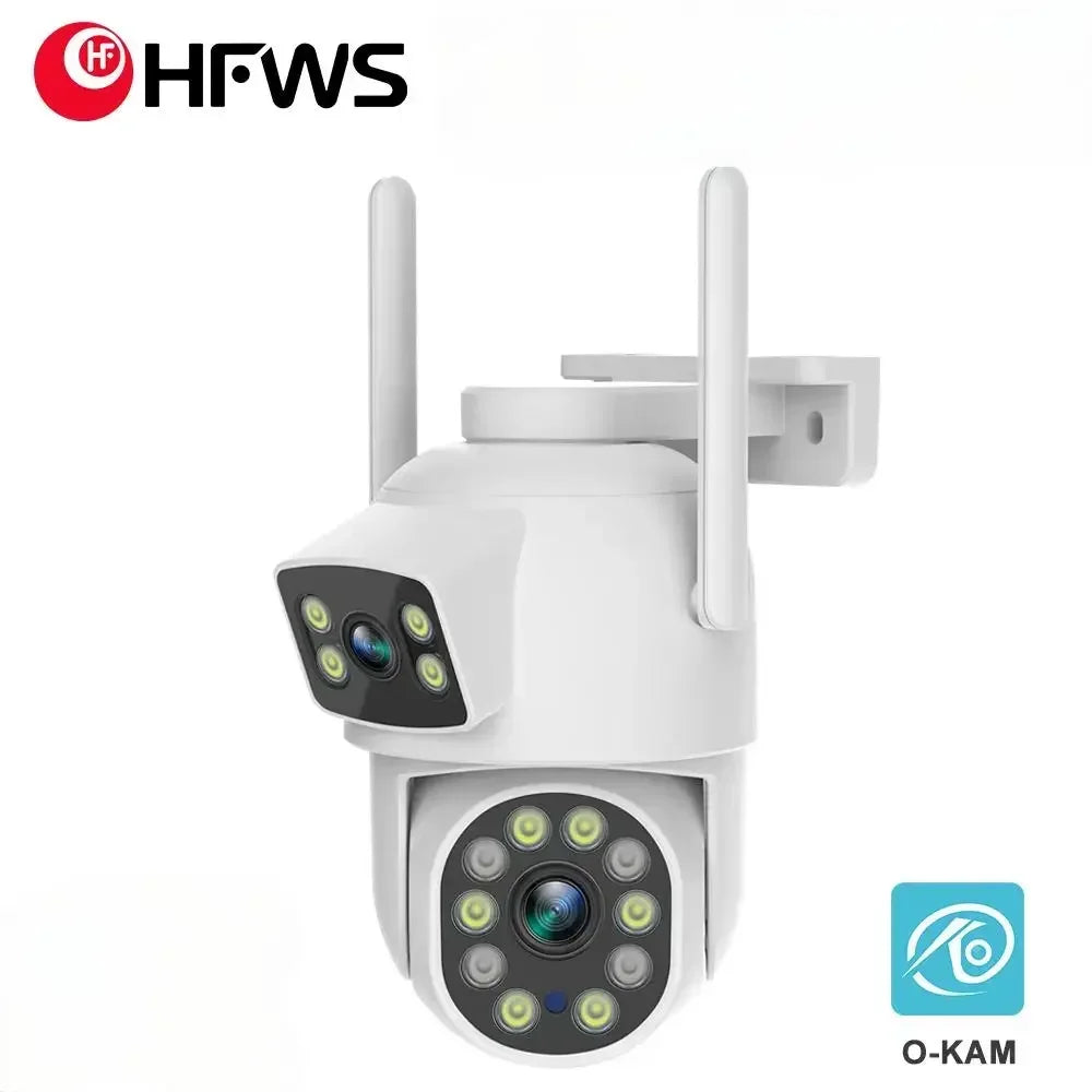 O-Kam Pro 6MP PTZ Security Camera Outdoor WiFi Dual Screen Two-Way Audio 10X Digital Zoom, Human Detection, IP66