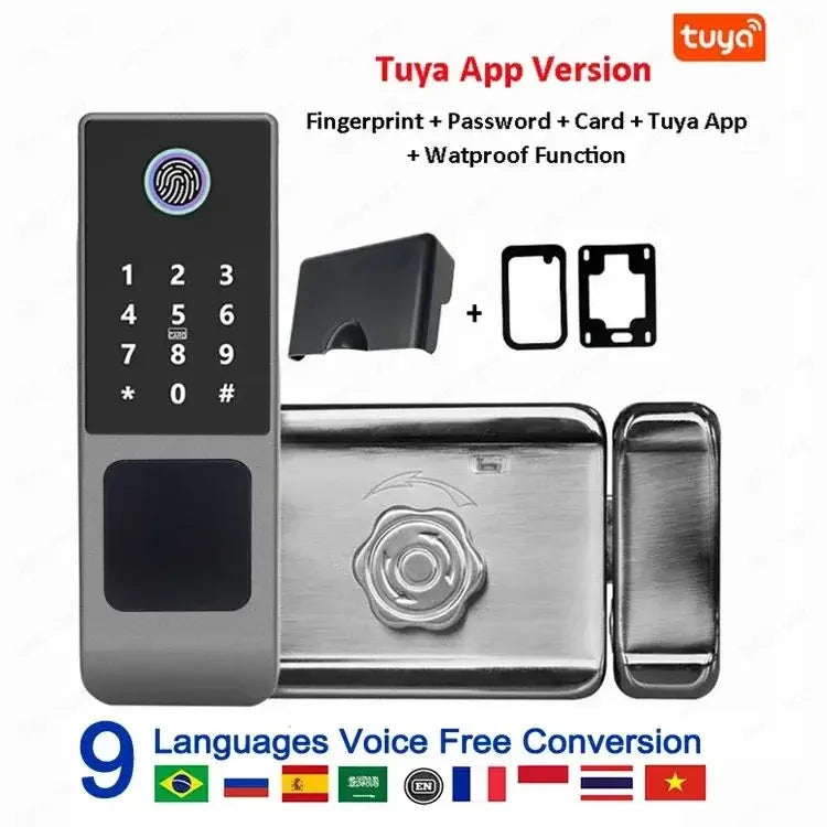 Waterproof Smart Fingerprint Lock G23 Tuya APP Outdoor Access Control Electric Lock Support Password/Remote/IC Card Unlock
