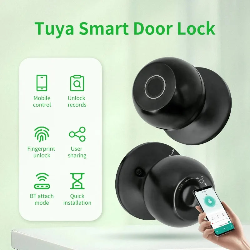 Smart Door Locks Tuya Smart Life Remote Control Keyless Unlock Fingerprint Electronic Lock Home Automation Apartment Bedrooms
