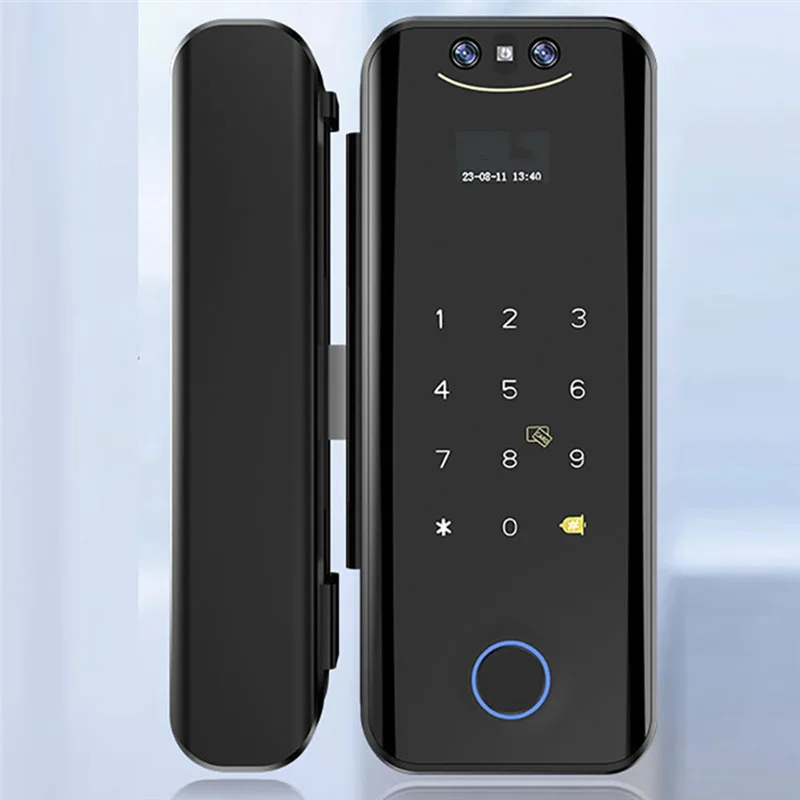 ABAC-Tuya Smart Locks 3D With WIFI Camera For Glass Door-Fingerprint Face Recognition Card Password Biometric Key App Unlock