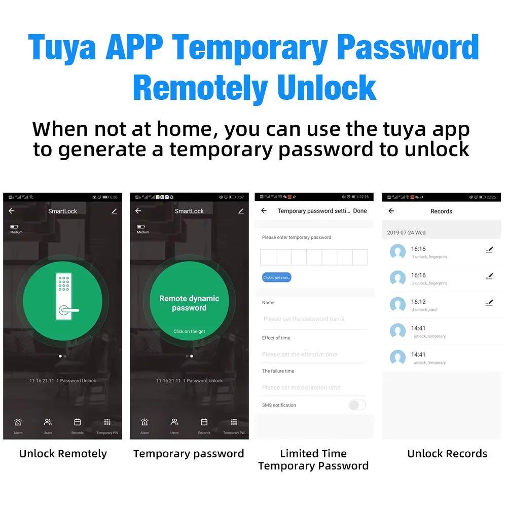 KERUI Tuya Smart Fingerprint Door Lock Electronic Door Lock with Fingerprint/Password/Key/Bluetooth/Tuya APP Unlock
