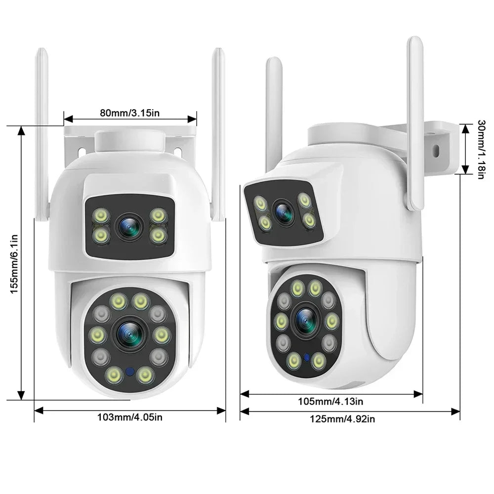 O-Kam Pro 6MP PTZ Security Camera Outdoor WiFi Dual Screen Two-Way Audio 10X Digital Zoom, Human Detection, IP66