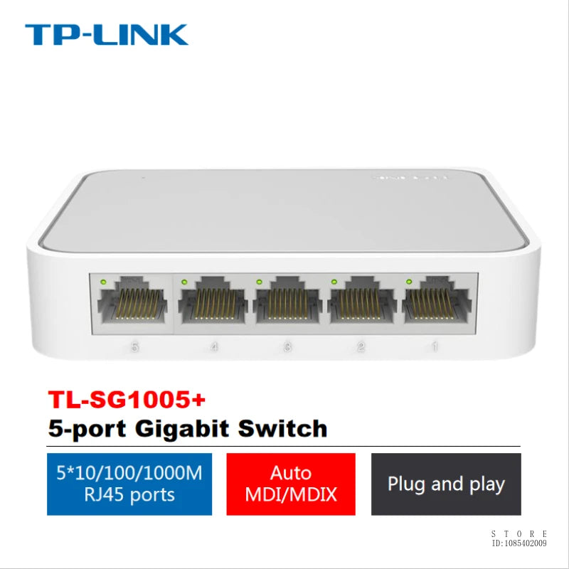 TP-LINK 5-port 1000mps RJ45 Gigabit Switch Home Network Switch Mini Plug and Play TL-SG1005+