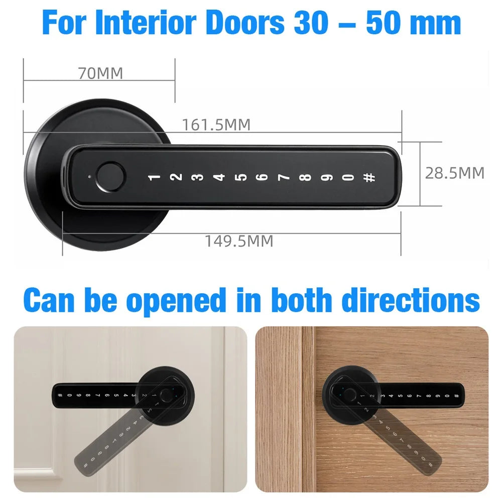 KERUI Tuya Smart Fingerprint Door Lock Electronic Door Lock with Fingerprint/Password/Key/Bluetooth/Tuya APP Unlock