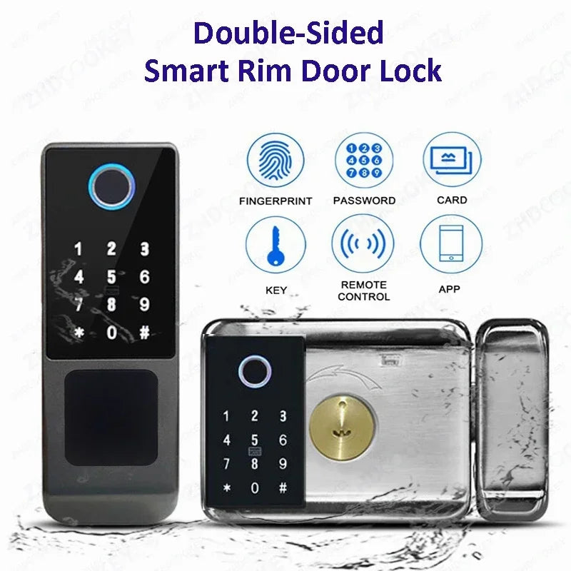 Waterproof Smart Fingerprint Lock G23 Tuya APP Outdoor Access Control Electric Lock Support Password/Remote/IC Card Unlock
