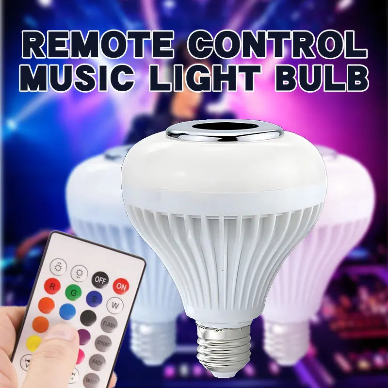 RGB Smart Bluetooth Speaker Music Bulb Colorful Stage Light Bulb With Remote Control E27  Led Dimmable Bulb For Home Party