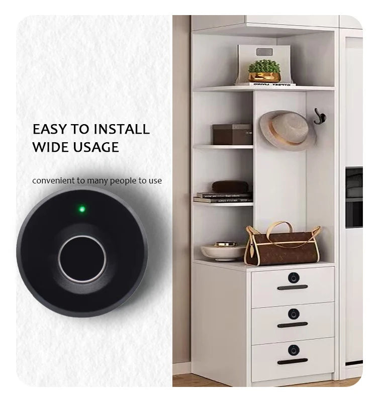 Electronic Key Lock Intelligent Electric Smart Fingerprint Drawer Lock Tuya Smart Small Fingerprint Cabinet Lock