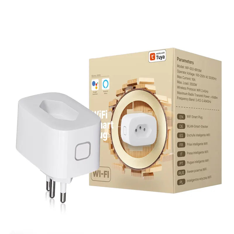 WiFi smart plug app remote control Tuya smart home zigbee Brazil socket 16A with multiple timing function socket power supply
