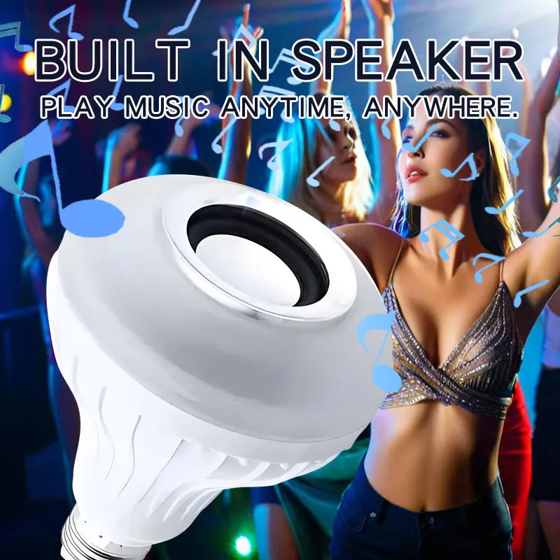 RGB Smart Bluetooth Speaker Music Bulb Colorful Stage Light Bulb With Remote Control E27  Led Dimmable Bulb For Home Party