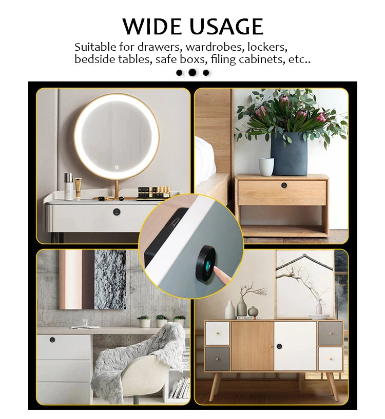 Electronic Key Lock Intelligent Electric Smart Fingerprint Drawer Lock Tuya Smart Small Fingerprint Cabinet Lock