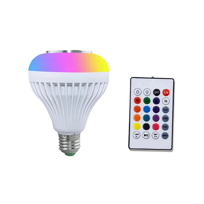 RGB Smart Bluetooth Speaker Music Bulb Colorful Stage Light Bulb With Remote Control E27 12W Led Dimmable Bulb For Home Party