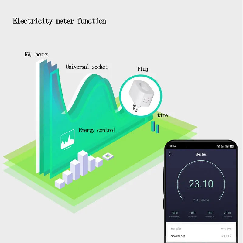 WiFi smart plug app remote control Tuya smart home zigbee Brazil socket 16A with multiple timing function socket power supply