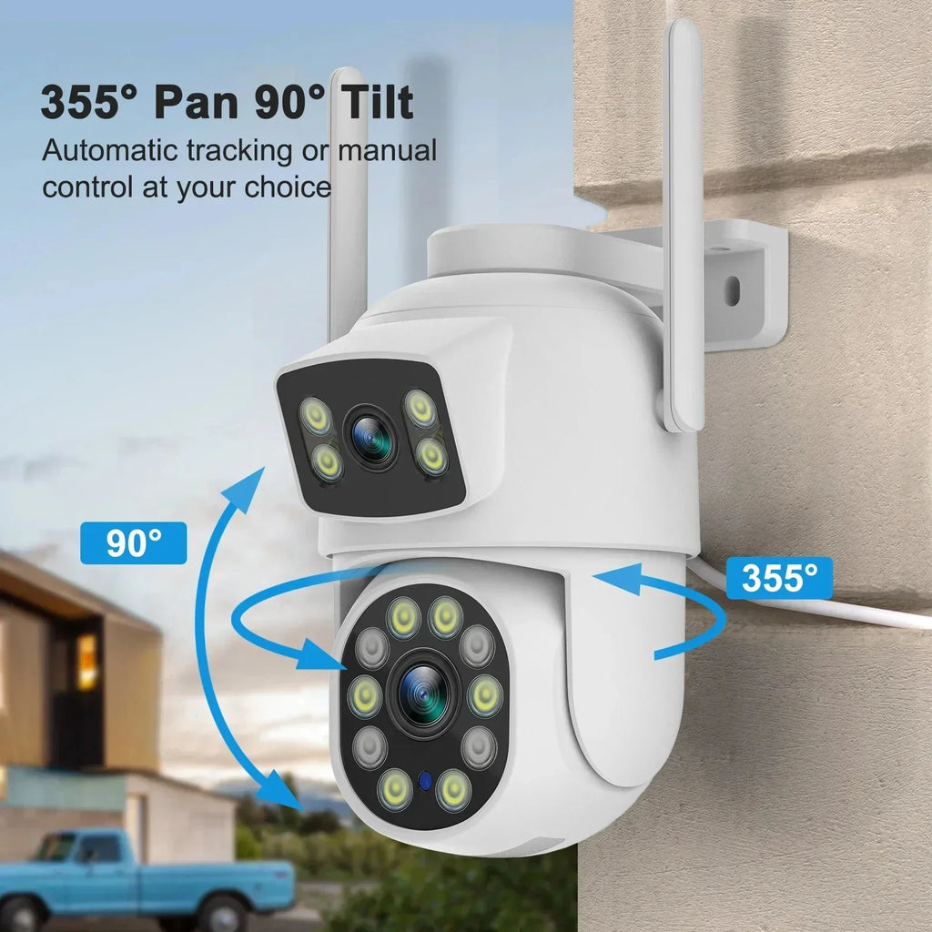 O-Kam Pro 6MP PTZ Security Camera Outdoor WiFi Dual Screen Two-Way Audio 10X Digital Zoom, Human Detection, IP66
