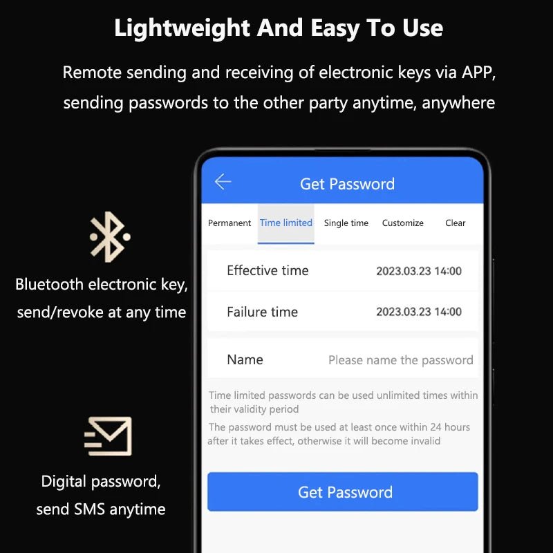 Tuya Smart Fingerprint Door Lock TTLock App Remote Control Keyless Digital Password Electric Lock Waterproof with 2 IC Cards